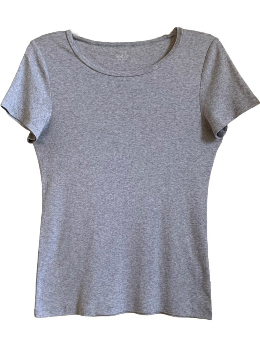 J.CREW Light Heather Grey Perfect Fit Crew Neck Short Sleeve T-Shirt Sz XL